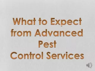 What to Expect from Advanced Pest Control Services