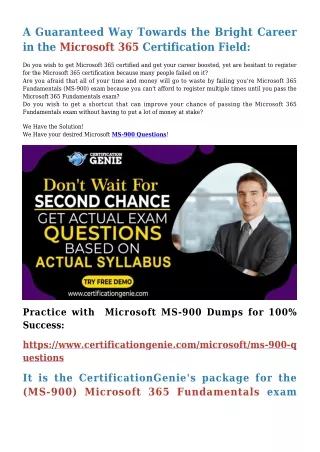 a guaranteed way towards the bright career