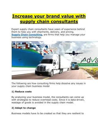 increase your brand value with supply chain