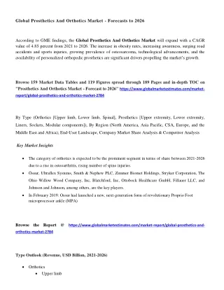global prosthetics and orthotics market forecasts