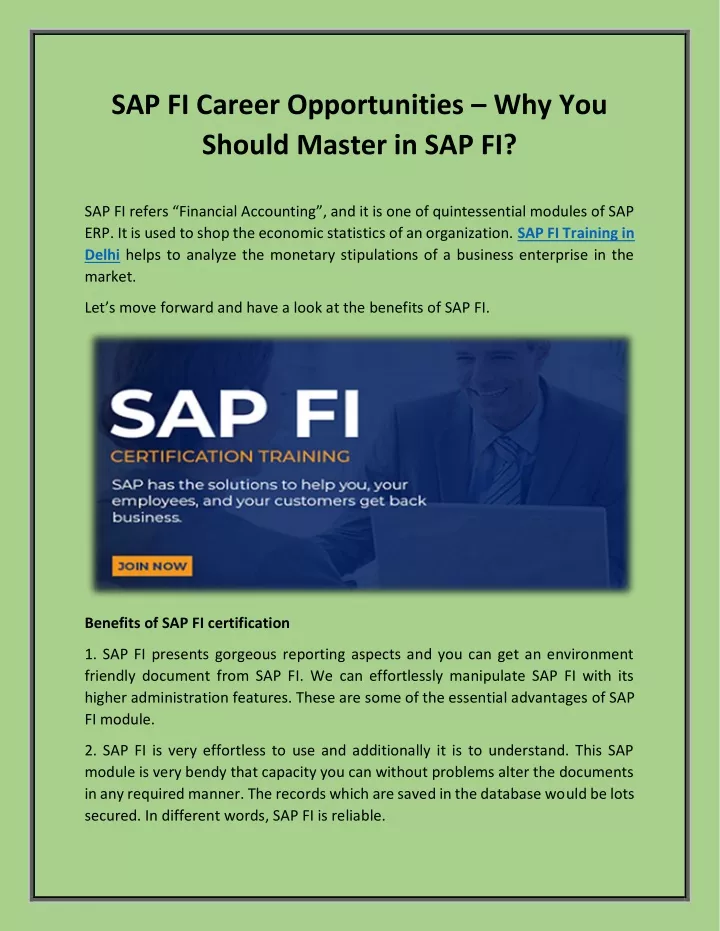sap fi career opportunities why you should master