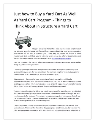 Just how to Buy a Yard Cart As Well As Yard Cart Program - Things to Think About in Structure a Yard Cart-converted