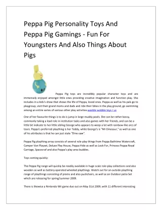 Peppa Pig Personality Toys And Peppa Pig Gamings - Fun For Youngsters And Also Things About Pigs-converted