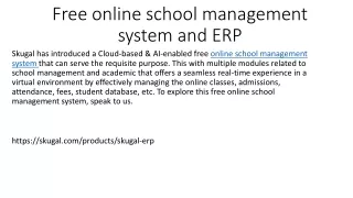 free online school management system and erp