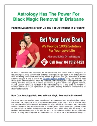 Astrology Has The Power For Black Magic Removal In Brisbane