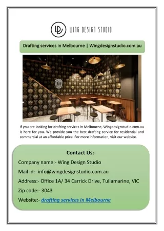 drafting services in melbourne wingdesignstudio