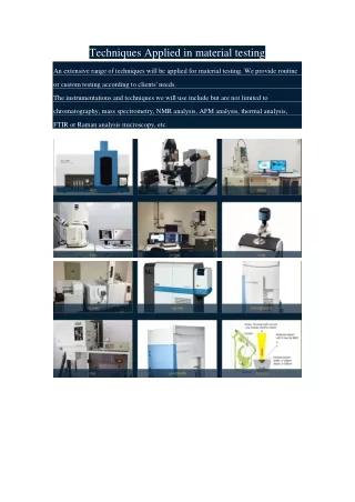 techniques applied in material testing