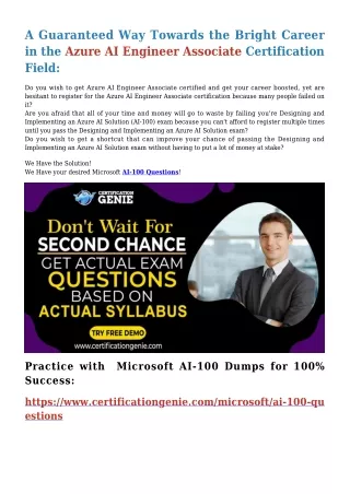 a guaranteed way towards the bright career