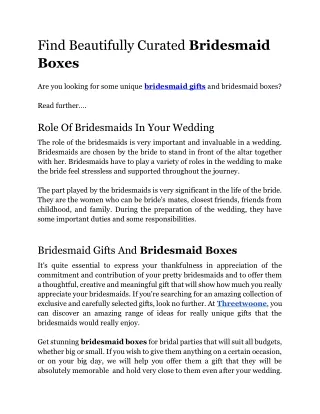 Find Beautifully Curated Bridesmaid Boxes