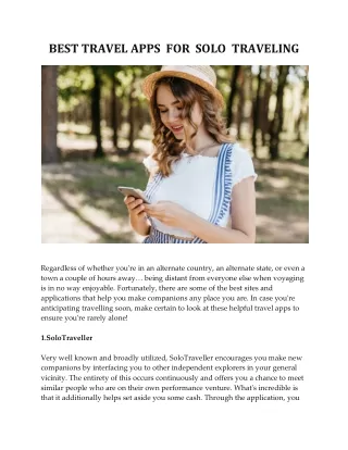 best travel apps for solo traveling