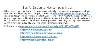 best ui design service company india