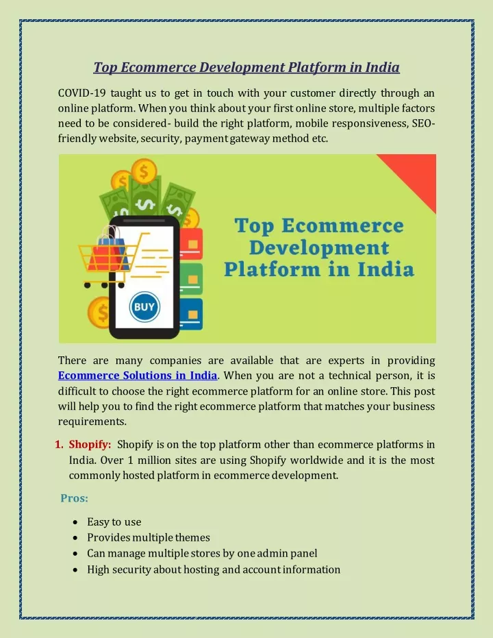 top ecommerce development platform in india