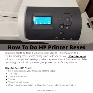How To Do HP Printer Reset