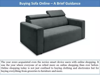 Buying Sofa Online – A Brief Guidance