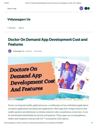 Doctor On Demand App Development Cost and Features