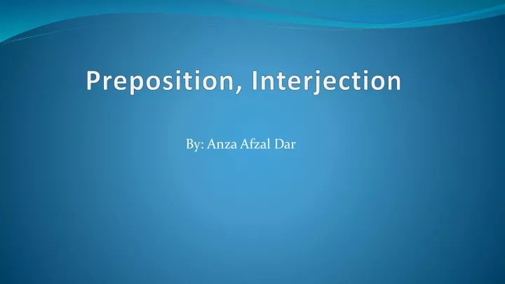 preposition interjection