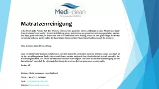 matratzenreinigung