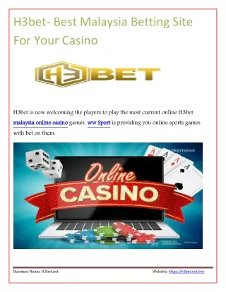 H3bet- Best malaysia betting site for your casino
