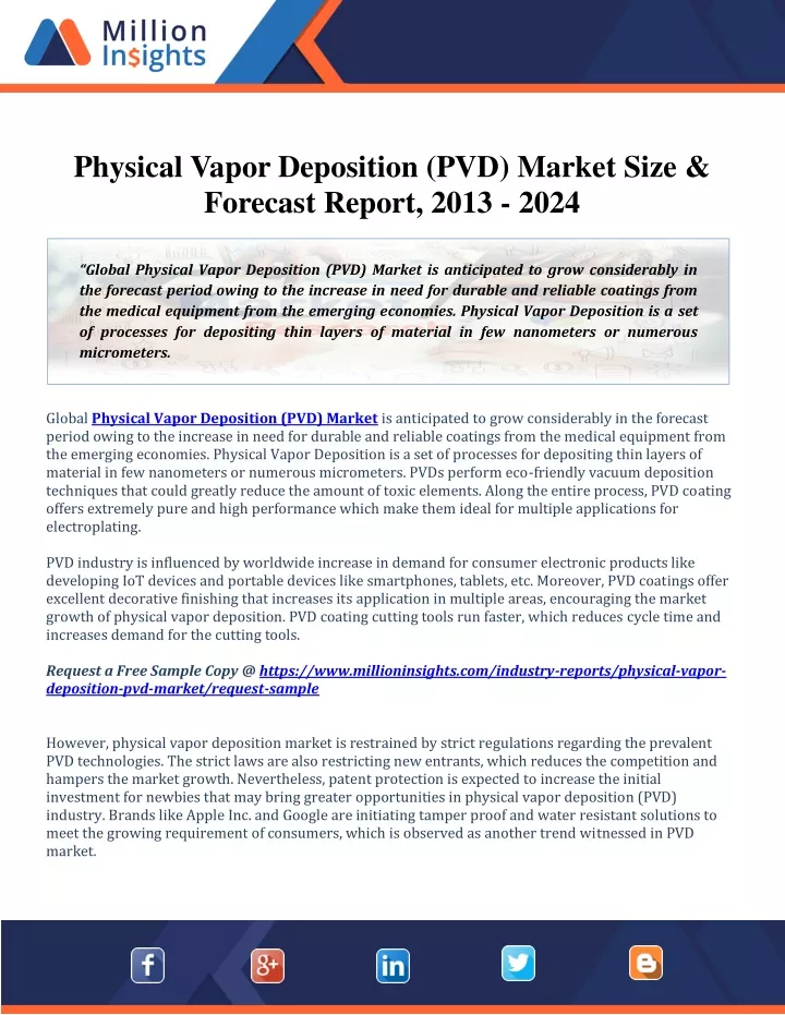 physical vapor deposition pvd market size
