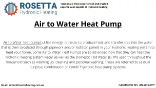 Air To Water Heat Pump - Rosetta Hydronic Heating