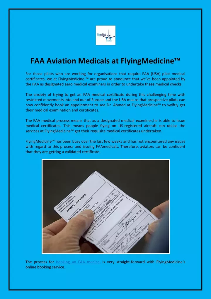 faa aviation medicals at flyingmedicine