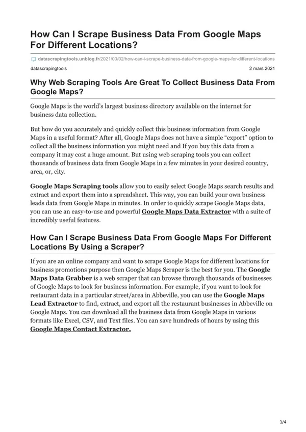 how can i scrape business data from google maps