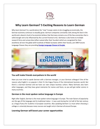 Why Learn German? 5 Exciting Reasons to Learn German
