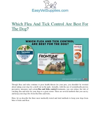 Which Flea And Tick Control Are Best For The Dog?-Blog-PDF- Easyvetsupplies
