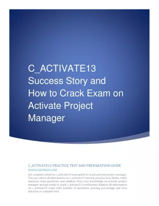 c activate13 success story and how to crack exam