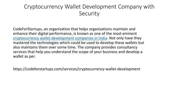 cryptocurrency wallet development company with security