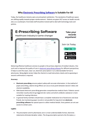why electronic prescribing software is suitable