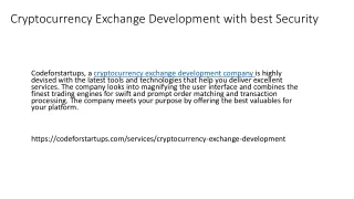 cryptocurrency exchange development with best security