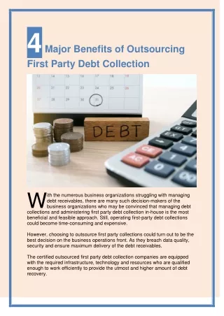 Benefits of Outsourcing First Party Debt Collection