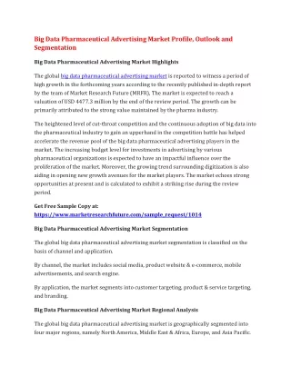 big data pharmaceutical advertising market