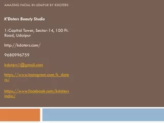 amazing facial in udaipur by kdoters
