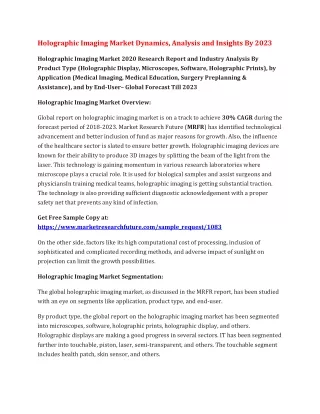 holographic imaging market dynamics analysis