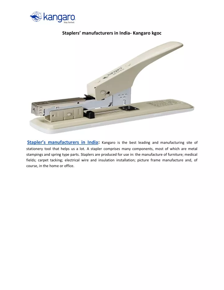 staplers manufacturers in india kangaro kgoc
