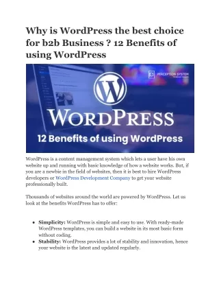 why is wordpress the best choice for b2b business