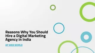 Reasons Why You Should Hire a Digital Marketing Agency in India