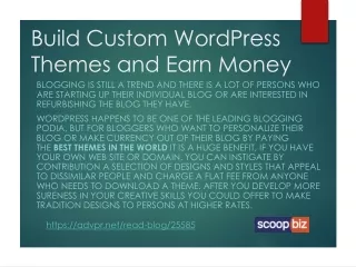 Build Custom WordPress Themes and Earn Money