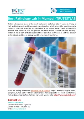 Best Pathology Labs in Mumbai