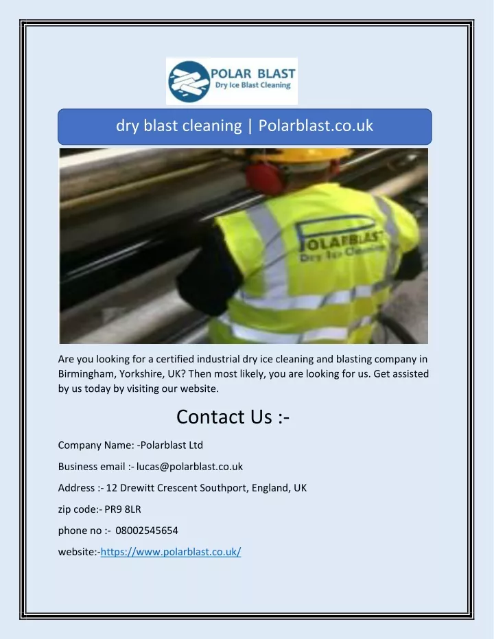 dry blast cleaning polarblast co uk