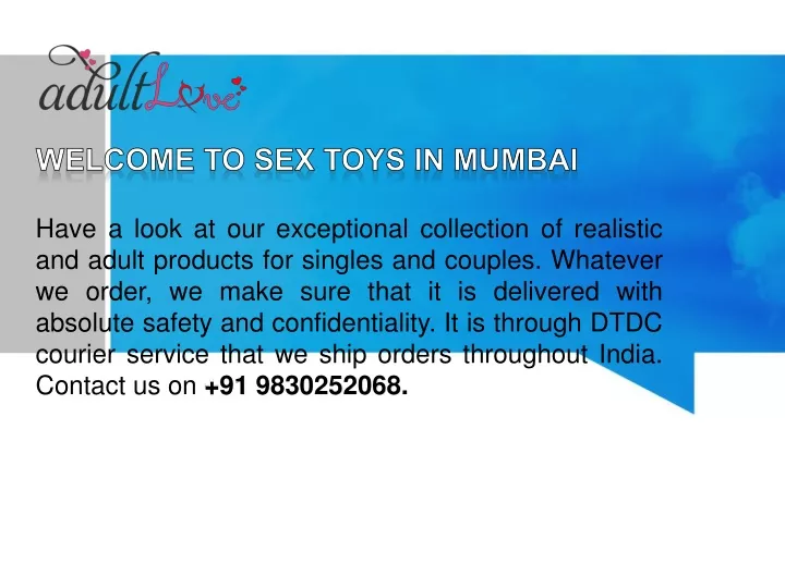 w elcome t o sex toys in mumbai