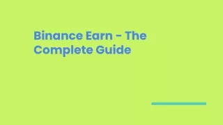 binance earn the complete guide