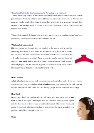 Three Most Authentic Hair Accessories for Perfecting your Hair Look