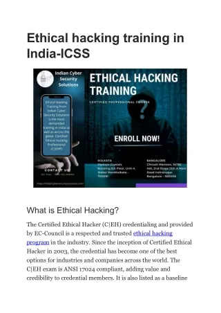 ethical hacking training in india icss