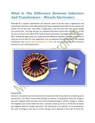 what is the difference between inductors