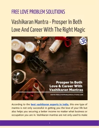 Vashikaran Mantra - Prosper In Both Love & Career With The Right Magic