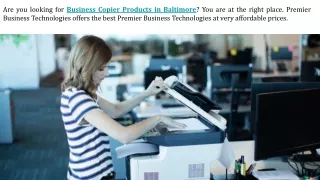 Business Copier Products in Baltimore