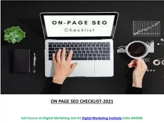 ON PAGE SEO CHECKLIST-2021
